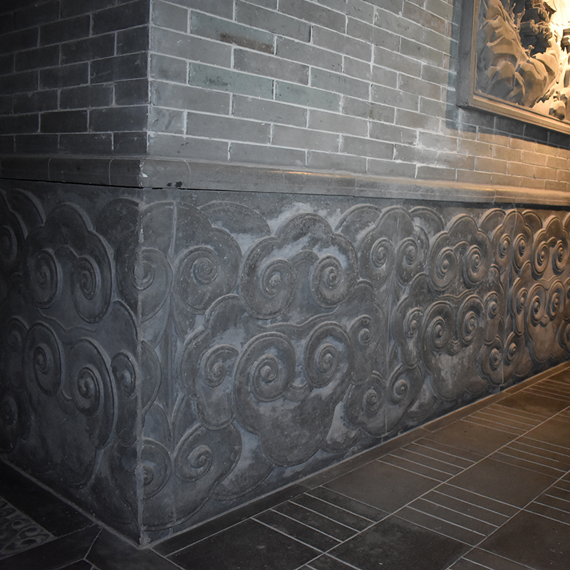 仿古砖雕中式庭院防滑古镇祥云花纹D青砖景区院落雕花定制彩绘做