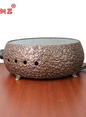 宇卓铜器 纯铜电磁炉紫铜壶电磁E炉龙凤电磁炉金蟾电磁炉摆件