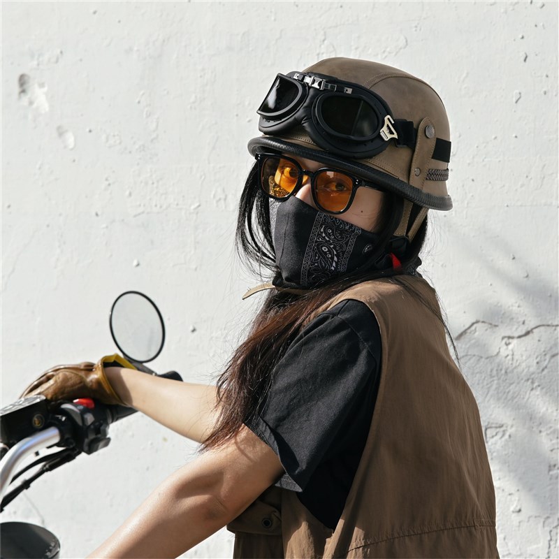 3C飞行员头盔德o系复古网红半盔大兵钢盔男女四季通用