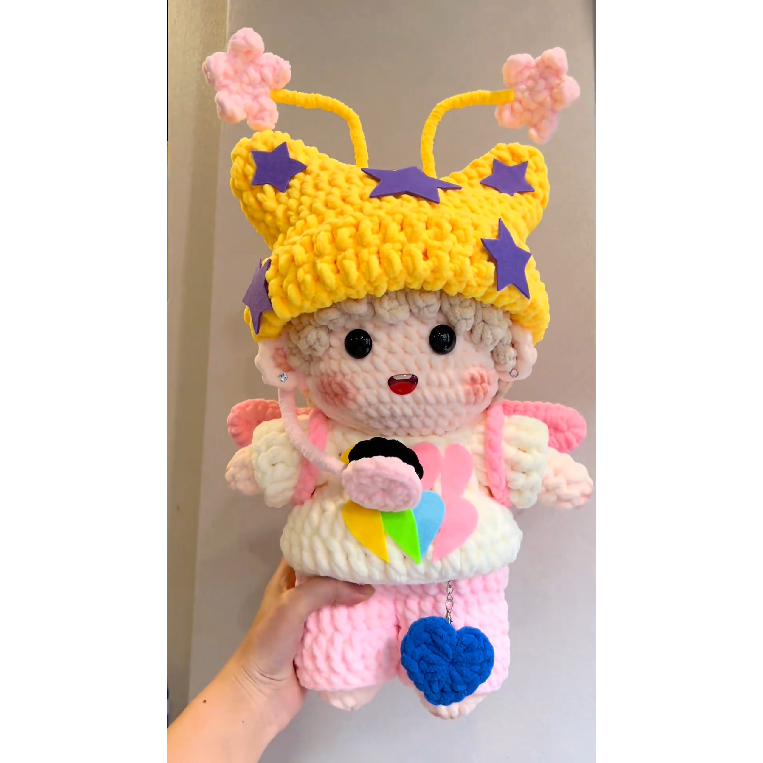 大号JC檀健次星星帽子毛绒玩具毛线钩针编织DIY材料包玩偶送礼女