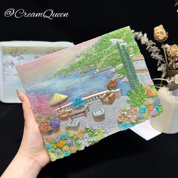 奶油皇后DIY手工翻模花朵水果浮雕版画摆件硅胶模具水晶滴胶装饰图片