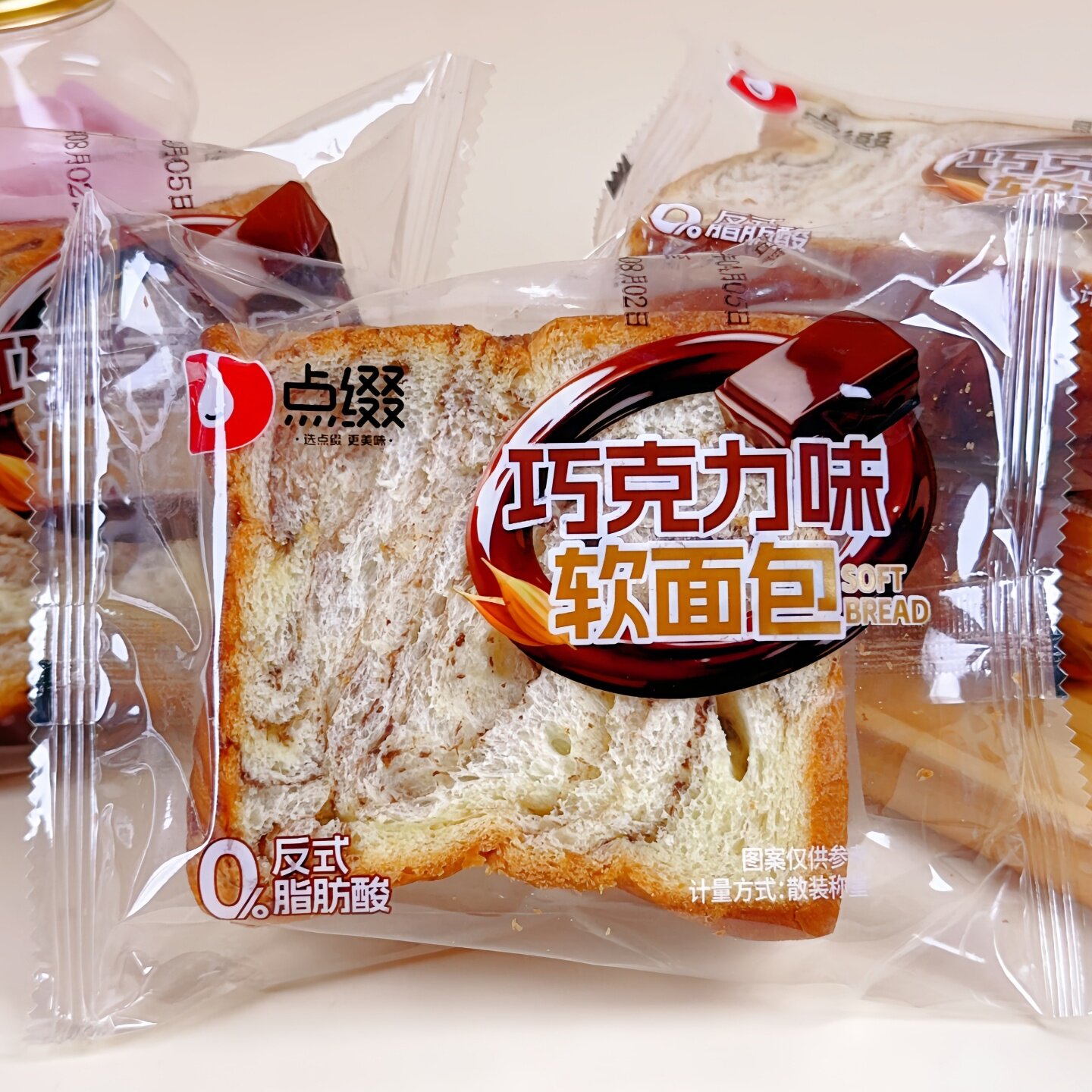 点缀巧克力味软面包吐司0反式脂肪酸独立装休闲零食厚切吐司面包
