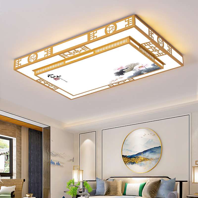 LED客厅灯金色长方形圆形卧室餐厅灯新款简约现代智能语音吸顶灯