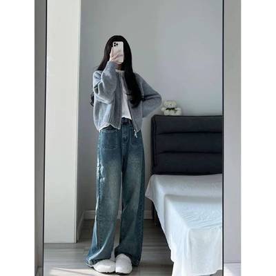 针织开7626Q衣衫毛衣外套女秋冬爆款圣诞新年红色松外宽搭休闲拉