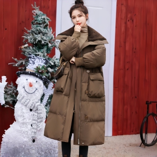 棉衣女冬中长款韩版宽松加厚羽绒棉服时尚设计感洋气潮流棉袄外套