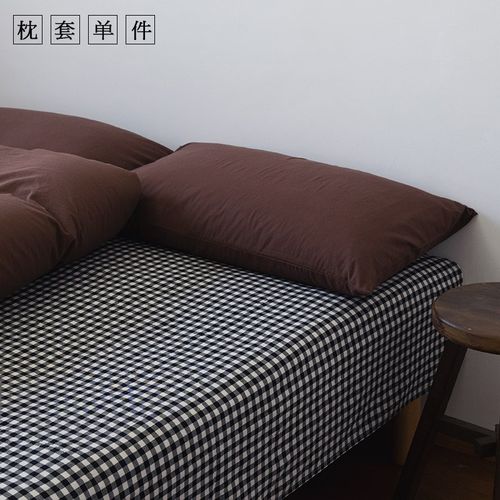色织非印染丨全棉水洗棉枕套丨纯棉单人纯色款枕皮4874cm枕头套