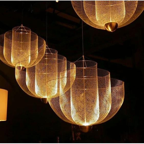 意大利设计师金属网格吊灯轻奢时尚客厅饭厅卧室别墅复式楼大吊灯