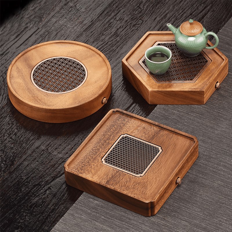 胡桃木实木排水茶盘家用2025新款小型办公室茶台茶具茶盘长方形几