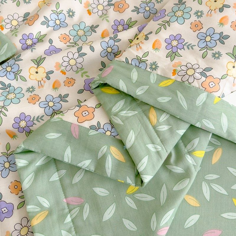 A类100里外纯棉夏被四件套空调薄被子棉花被褥夏凉被全棉儿童单人