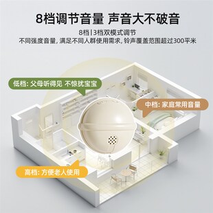 门铃无线家用自发电免插电呼叫器超远距离招财猫装饰可爱入户提醒