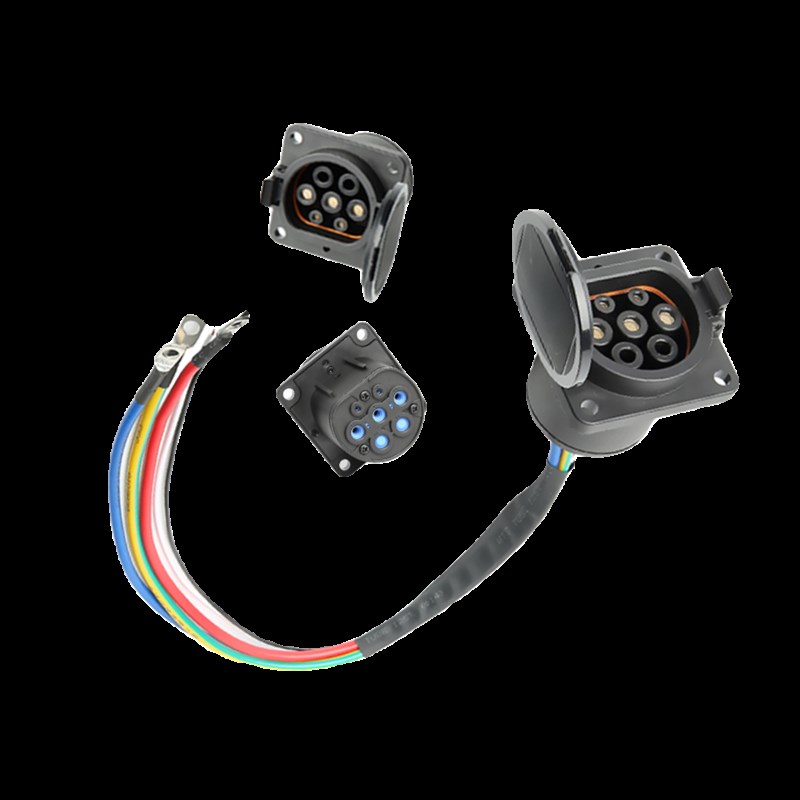 新能源汽车车端充电口底座母头国标32a充电枪插座电动车通用220v