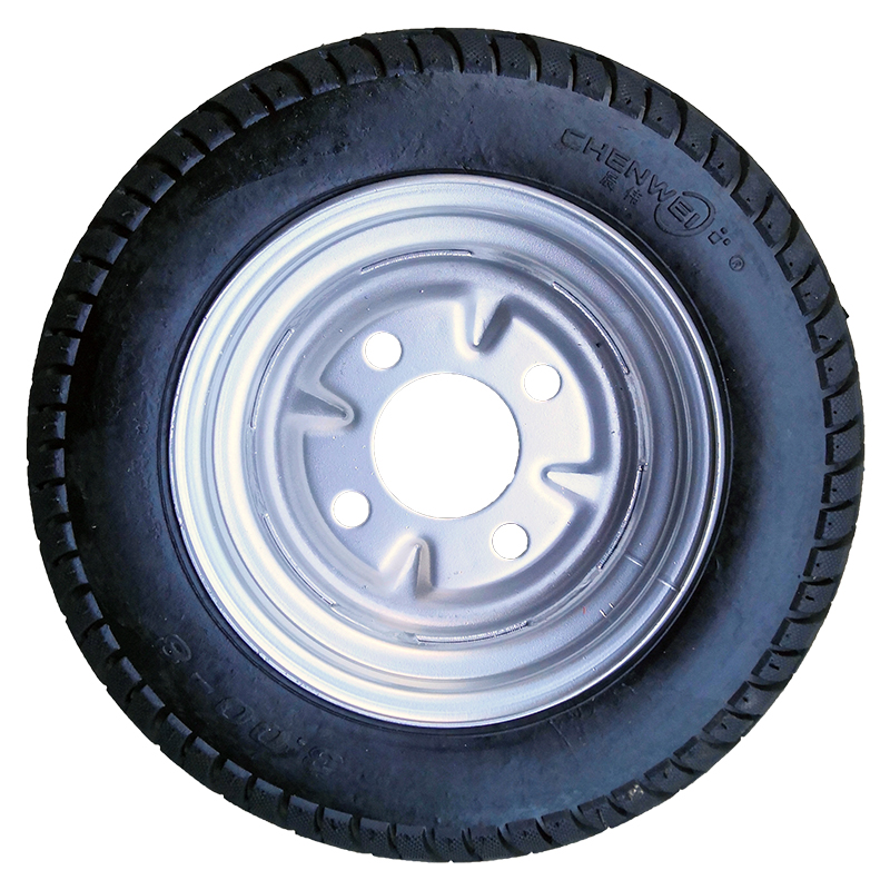 30040d0-810寸实心轮胎电动车免充气工地手推车斗三轮车微耕机橡