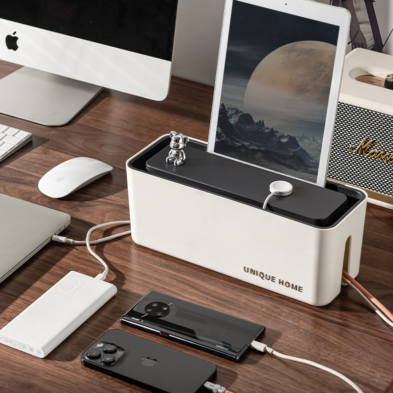 插排插座收纳盒延长线电源线数据线充电器电线收纳神器桌面集线器