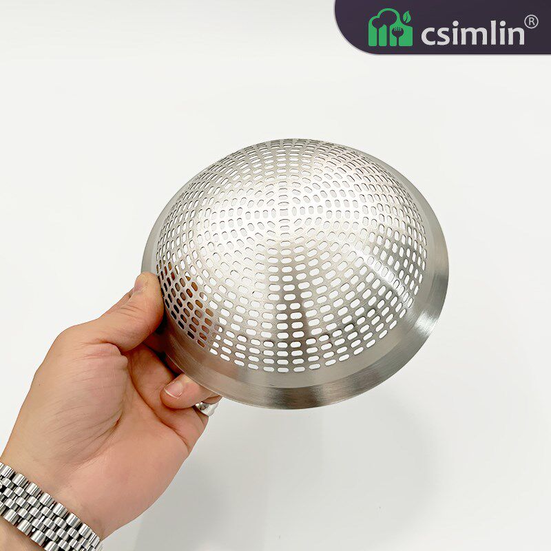 厨森林沥水盘304n钢家用圆形过滤盆篮洗菜厨房专用隔油炸滤油网架