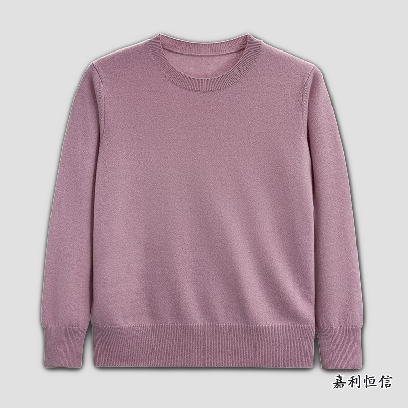 【匠心工艺】经典休闲纯色基础款女式Q纯山羊绒圆领套衫