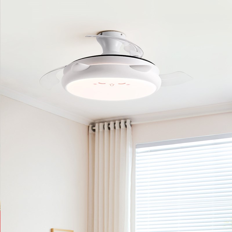 隐形风扇灯吸顶家用房间卧室餐厅个性创意温馨浪漫V儿童电风扇吊