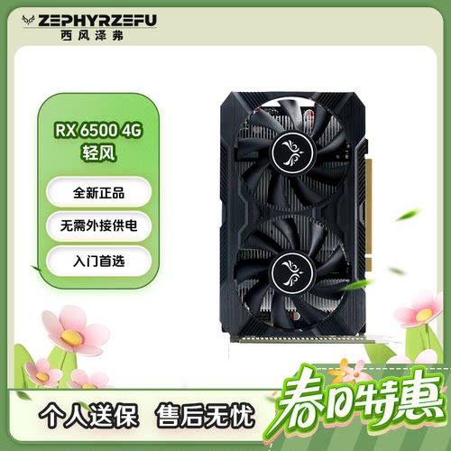 西风新品RX6500 4G/6500XT DUAL ITX 轻风 双风扇黑色显卡小机箱