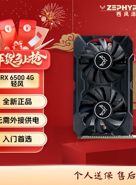 西风新品RX6500 4G/6500XT DUAL ITX 轻风 双风扇黑色显卡小机箱