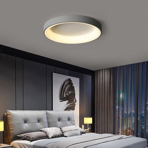 极简卧室灯吸顶灯简约现代大气北欧灯具客厅灯创意灰色书房主卧灯