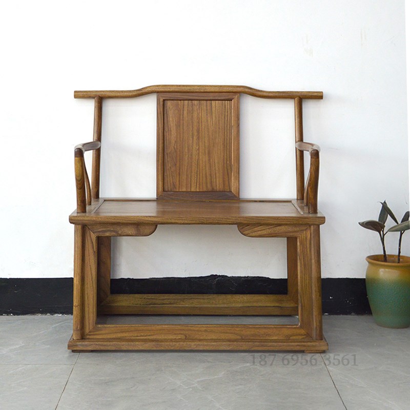 新中式禅椅实木禅椅围椅盘腿打坐椅榆木禅修椅子明式禅椅主椅