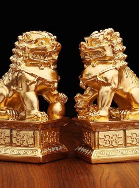 合金树脂工艺品铜狮子摆件摆设饰品礼品办公室桌面摆件家居装饰品