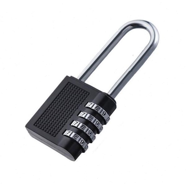 金属长梁密码锁 四位大号密码挂锁 门锁柜子锁仓库门锁衣柜锁头