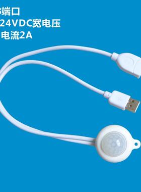 拓迪人体感应开关运动感应开灯USB插头DC插头宽电压5-30V大功率