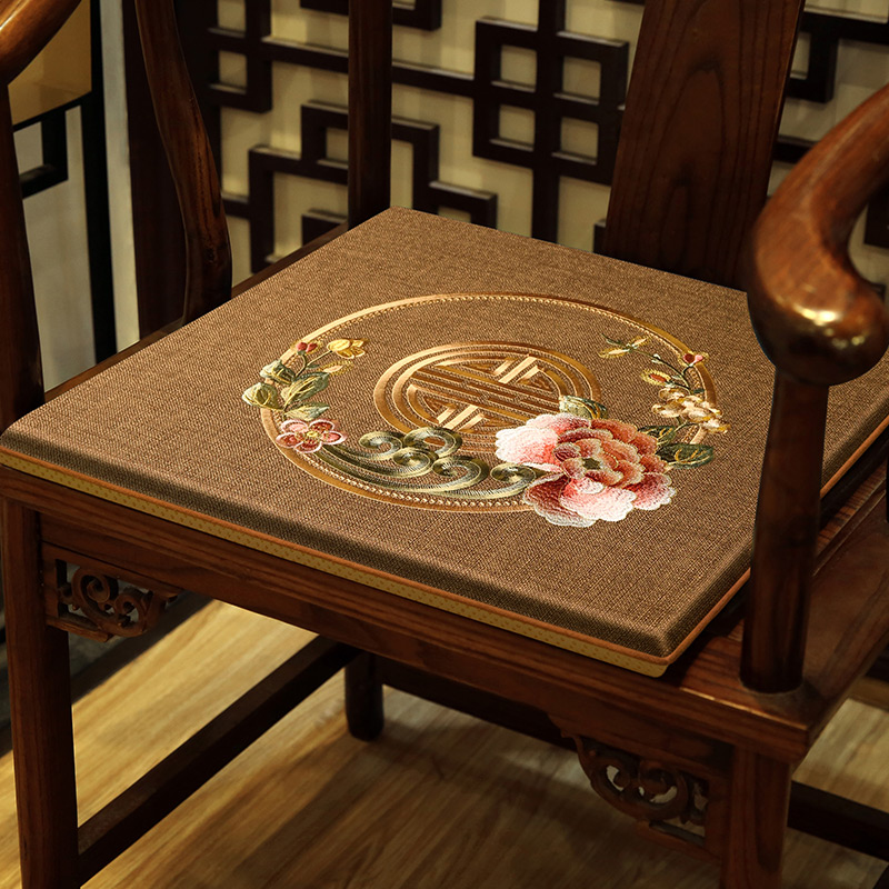红木椅子坐垫新中式高档定制圈椅餐桌茶桌M凳子垫椅垫实木沙发座