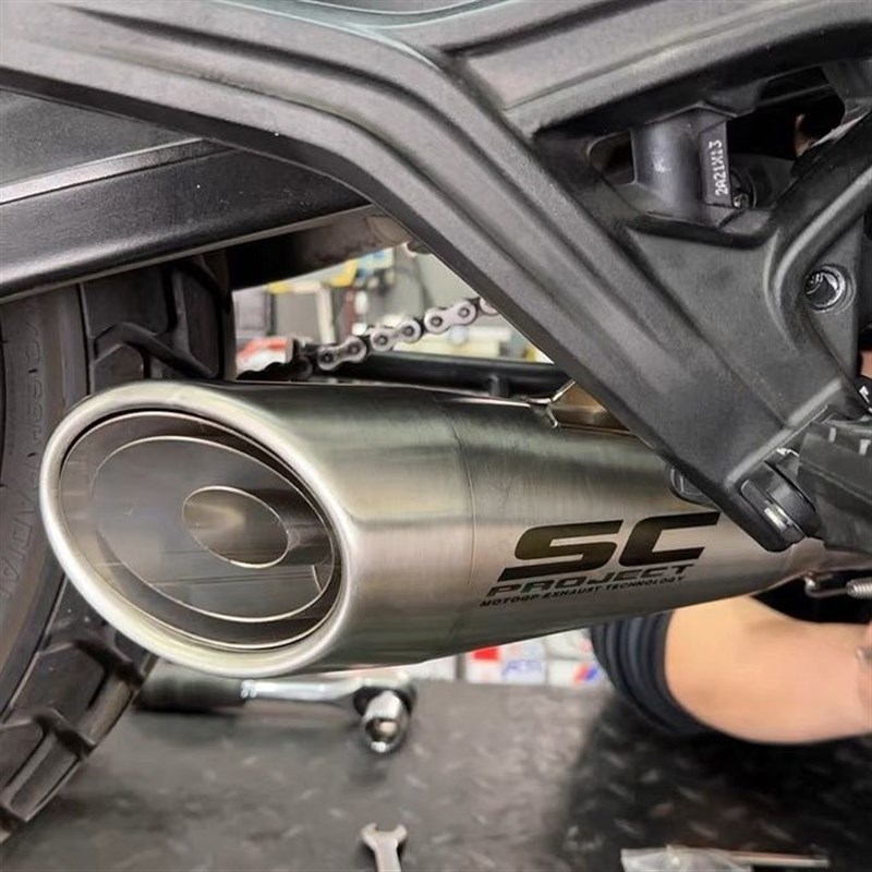 适用摩托莫里尼 赛文佐6r50 改装排气管SC底排中尾段浑厚声浪直排
