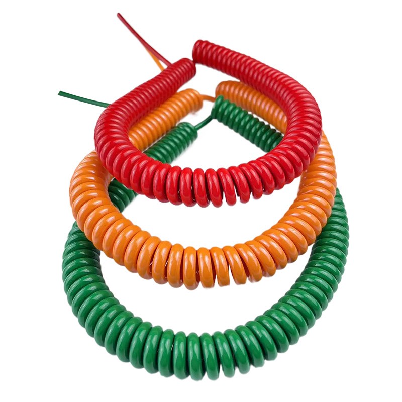 单芯弹簧线1芯2芯3芯2.5v17平方红色蓝色绿色橙色螺旋伸缩弹簧电