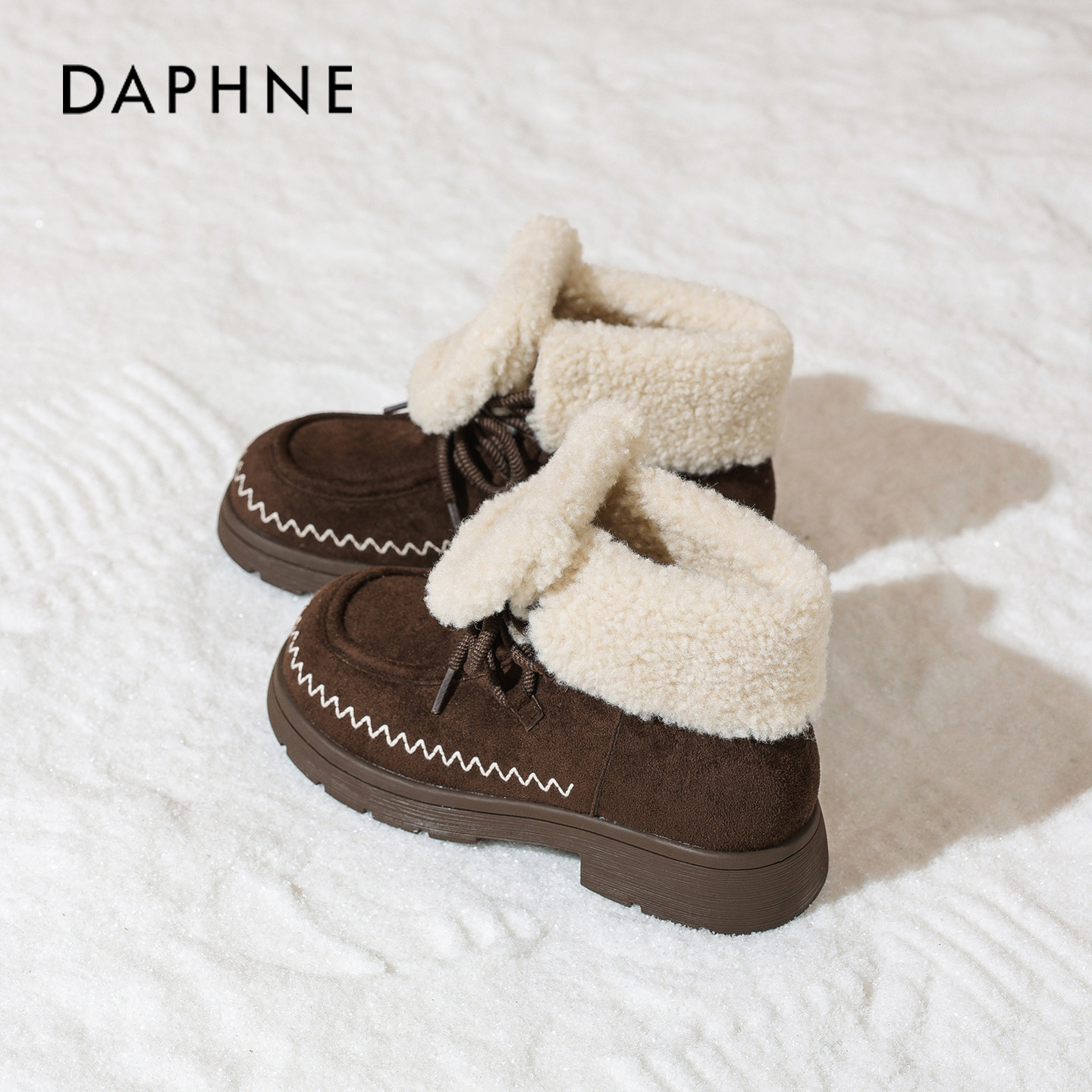 达芙妮厚底雪地靴女款2025新款