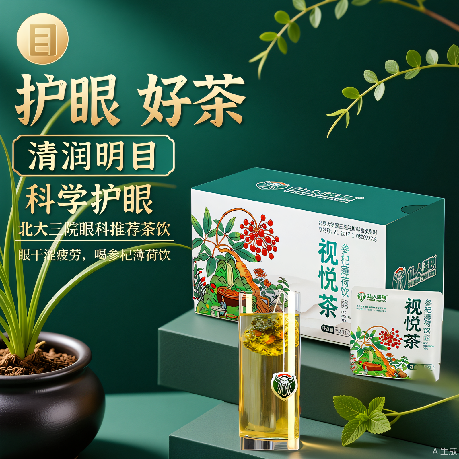 仙人造物视悦茶眼疲劳干眼症菊花枸杞熬夜养肝护肝养生茶包养眼茶