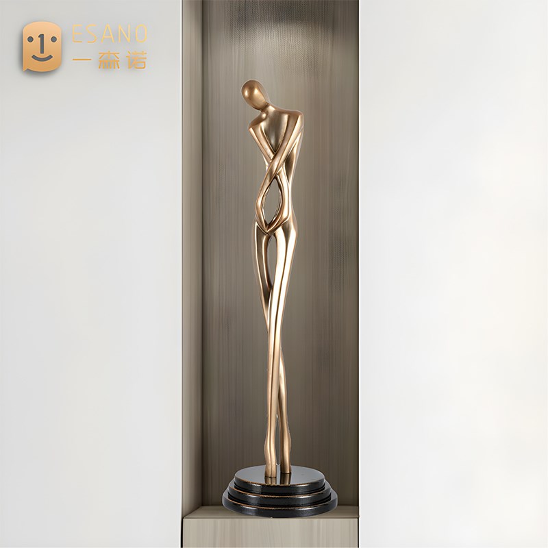 现代抽象人物摆件客厅玄关u电视柜旁高端轻奢竖高艺术装饰落地雕