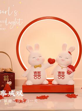 红色结婚台灯新人婚房床头灯卧室喜庆送新婚礼物新娘陪嫁长明命灯