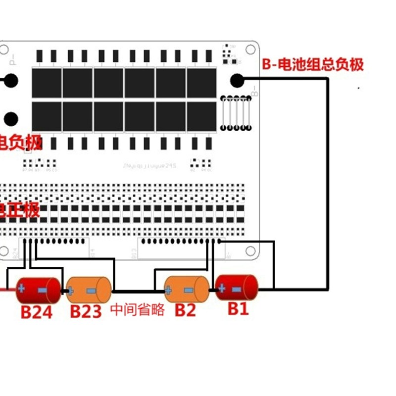 24串72V电动车磷酸铁锂电池3.2V保护板40A60A100A放电同口带均衡