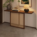 中古风橡木玄关桌长条几家用原木中式 饰入户玄关台案台 靠墙条案装