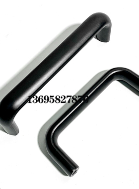铝合金椭圆形拉手门n把手机床机箱黑色U型拉手孔距114/152