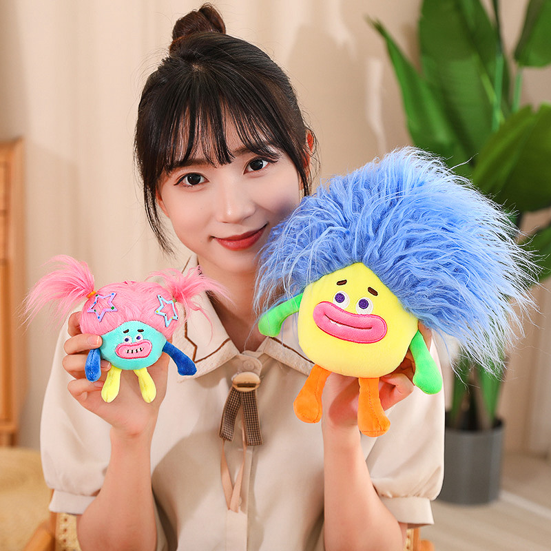 丑萌玩偶炸毛f娃娃可爱搞怪公仔礼物小怪兽饰车载背包书包毛绒挂