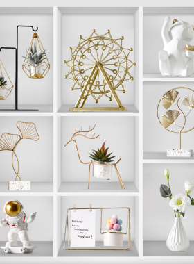 摆件家居装饰品创意客厅电视酒柜玄关小北欧轻Q奢风现代简约工艺