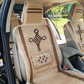 汽车坐垫四季 通用型亚麻编织五菱宏光荣光宝骏皮卡面包车座垫套