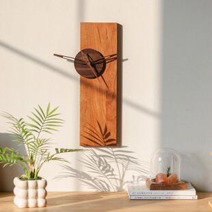 创意实木钟表挂墙北欧简约黑胡桃木红樱桃木个性家居墙面装饰挂件