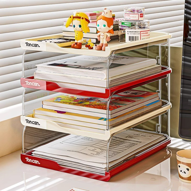 书桌置物架书本杂物分层架v办公室桌面文件收纳盒宿舍好物