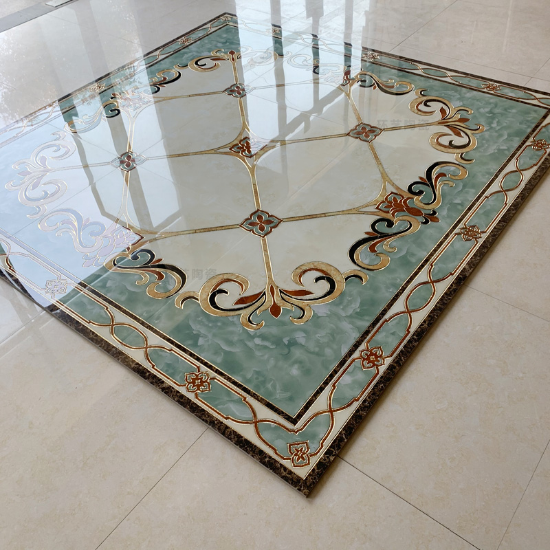 欧式拼花瓷砖800x800u 客厅微晶石地板砖饭厅过道玄关拼花图抛晶