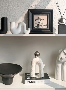 态生活 轻奢高级感黑白软装饰品小摆件 现代格调客厅酒柜书柜摆设