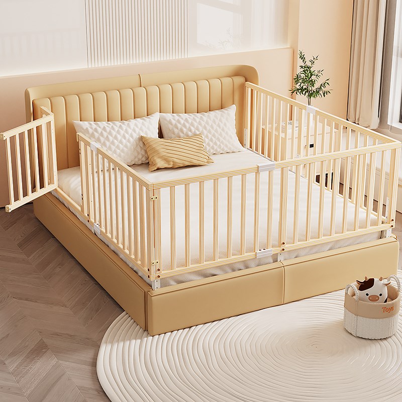 床围栏宝宝防摔防掉床护栏婴幼儿一面实木加高床栏杆大床床边挡板