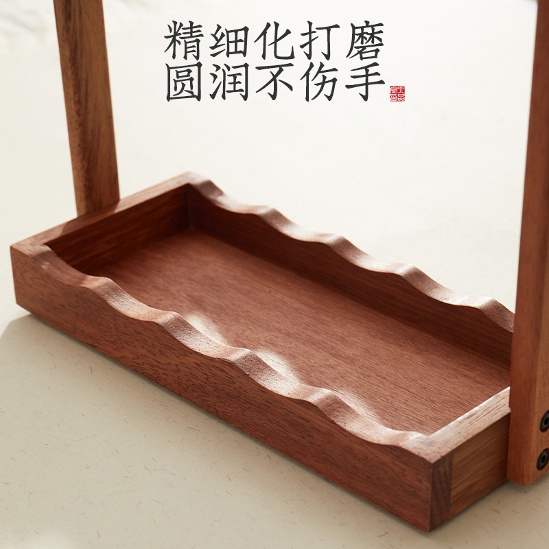 六品堂黄花梨木笔架笔挂多功能书法置物架新中式桌面笔架简约文房