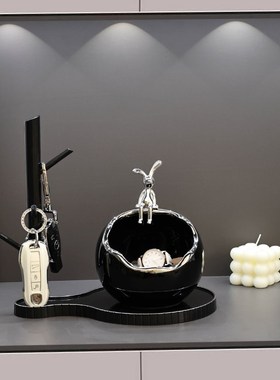 高级感软装入户门口玄关钥匙收纳摆件客厅电视鞋柜香薰装饰画摆台