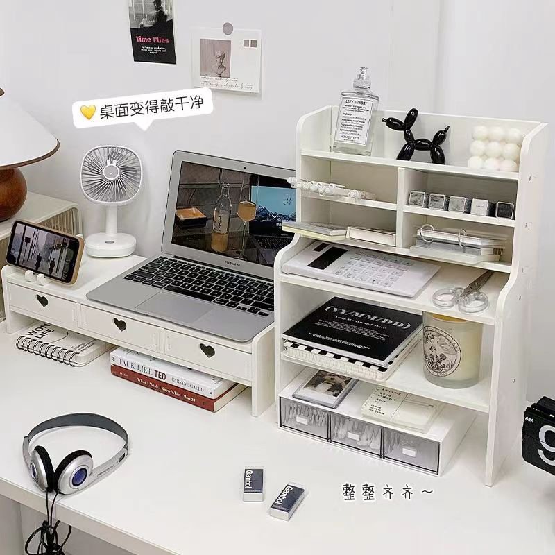 书架桌面置物架多层办公室文件收纳盒书立学生宿舍桌上分层收纳架