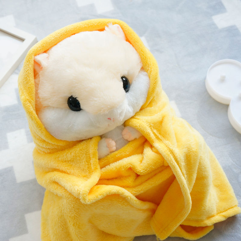 可爱仓鼠午睡枕被子汽车抱枕被子两用靠垫被大号靠枕珊Z瑚绒空调