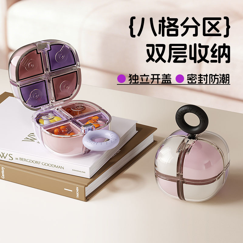趣味便携密封防潮一周七天药盒图片